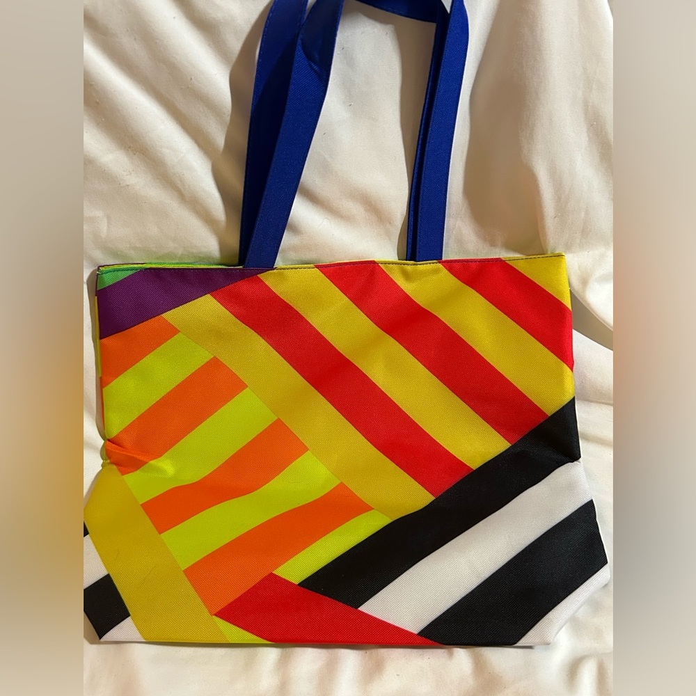 Donald x Clinique Exclusive Multi-Colored Vibrant Striped Tote - Limited Edition